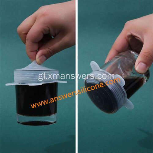 Cuberta de tapas de vasos de silicona de calidade alimentaria ecolóxica